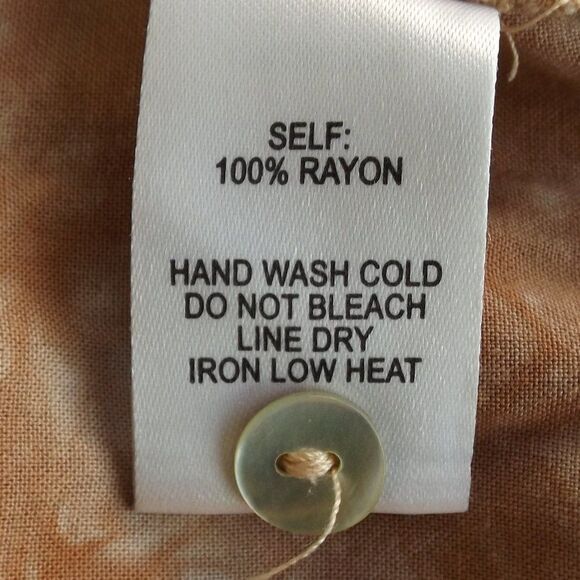 LULUS Shirt Dress, XS, Rust Brown Tie-dye, Short sleeve, button front, Rayon - Picture 13 of 14